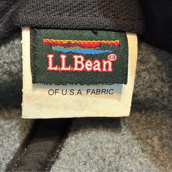 Vintage L.L . Bean Gray Black Fleece Polartec Hat Cap Ear Flaps Size L/XL - Picture 7 of 8